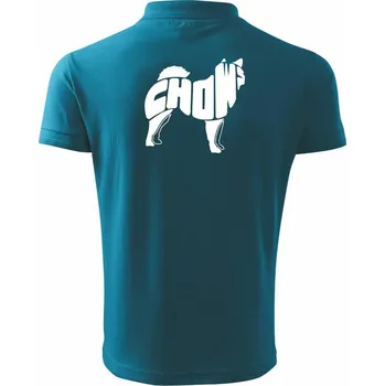 Pánská košile Čau Čau - nápis v těle - Polokošile pánská Pique Polo 203 - 3XL ( Tmavý tyrkys )