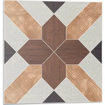 Dlažba Vinylové dlaždice s motivem do kuchyně, geometrický vzor, 20x20x20 cm