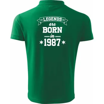 Pánská košile Legends are born in 1987 - Polokošile pánská Pique Polo 203 - S ( Středně zelená )