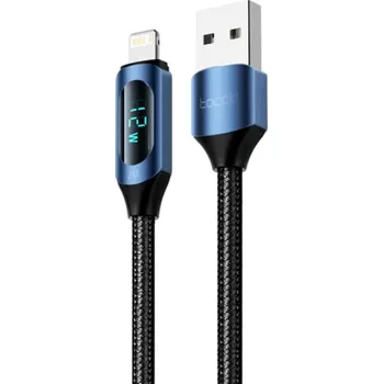 Datový kabel Rychlonabíjecí kabel USB A na Lightning 1 m s LED indikátorem 12W 2.4A kompatibilní s iPhone iPad rychlé nabíjení přenos dat 480 Mbps modrá