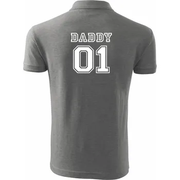 Pánská košile Family Team-táta, máma, dítě - Polokošile pánská Pique Polo 203 - 4XL ( Tmavě šedý melír )