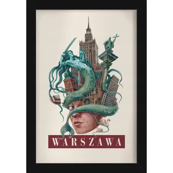 Obraz Nástěnný obraz Vintage retro styl Varšava Siréna, Sloup Zikmunda 20x30 cm