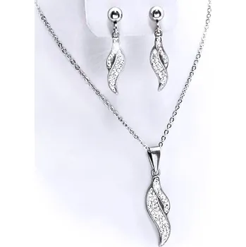 Náušnice Ocelové Náušnice + Přívěsek s řetízkem (9123)