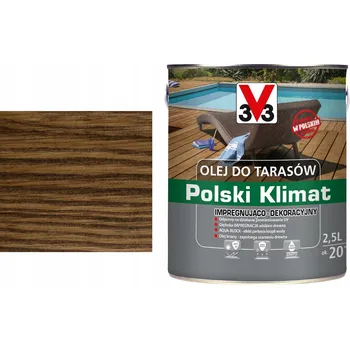 Olej na dřevo Olej na terasy Polský Klimat V33 Palisandr 2,5L
