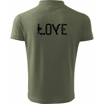 Pánská košile Instalatér love - Polokošile pánská Pique Polo 203 - 2XL ( Khaki )