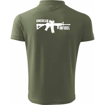 Pánská košile American Infidel - Polokošile pánská Pique Polo 203 - L ( Khaki )
