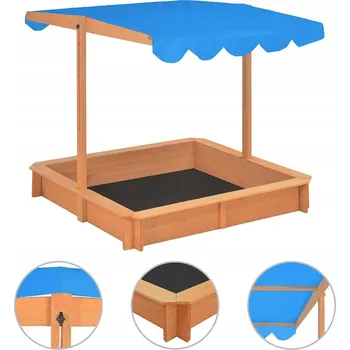 Pískoviště Pískoviště s krytem, jedlové dřevo, 115x115 cm
