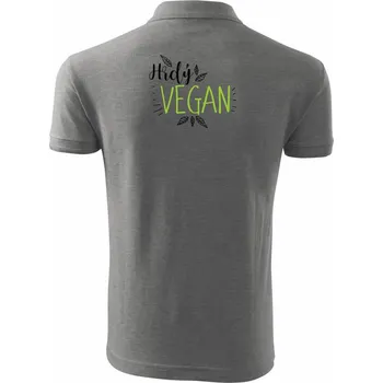 Pánská košile Hrdý vegan - Polokošile pánská Pique Polo 203 - 4XL ( Tmavě šedý melír )