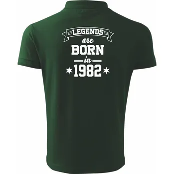 Pánská košile Legends are born in 1982 - Polokošile pánská Pique Polo 203 - 3XL ( Lahvově zelená )