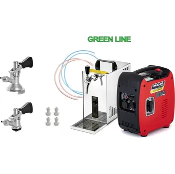 Chladicí zařízení na pivo LINDR PYGMY 20/K GREEN LINE výčepní zařízení s elektrocentrálou - sestava komplet bajonet + plochý + elektrocentrála, SET01604E