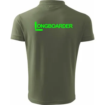 Pánská košile Longboarder nápis - Polokošile pánská Pique Polo 203 - 3XL ( Khaki )