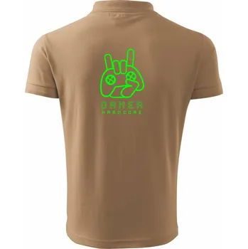 Pánská košile Hardcore gamer - ruka - zelená - Polokošile pánská Pique Polo 203 - 5XL ( Písková )