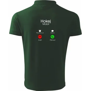 Pánská košile Hokej volá - Polokošile pánská Pique Polo 203 - 4XL ( Lahvově zelená )