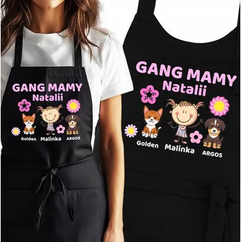 Kuchyňská zástěra ZÁSTĚRA PRO MAMINKU GANG S PERSONALIZACÍ DÁREK