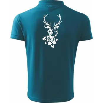 Pánská košile Jelen z listů - Polokošile pánská Pique Polo 203 - M ( Tmavý tyrkys )