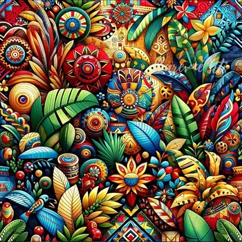 Úplet, Barevné Mexiko (E) (Top kvalitní úplet Bella digitisk)