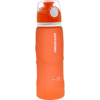 Láhev SAFE4SPORT Skládací silikonová láhev 750 ml 0,75 LITRU ORANŽOVÁ