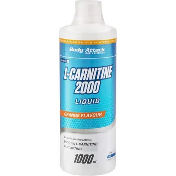 Spalovač tuku Body Attack L-Carnitine 2000 Liquid,1000 ml, koncentrát l-karnitinu v tekuté formě Varianta: Pomeranč
