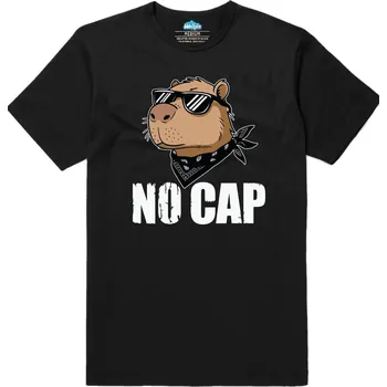 Pánské tričko Pánské tričko Gangsta Kapybara No Cap (Velikost: L, Barva: Černá)