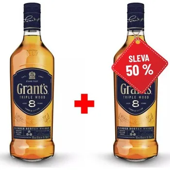 Whisky Grant´s Triple Wood 8YO 0,7L 40% AKCE 1+1 s druhou lahví za polovinu