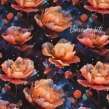 Úplet Křehké krásné květy (E) (Top kvalitní úplet Bella digitisk)