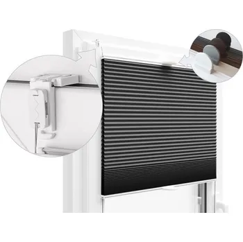 Roleta ZEBRA-SHOP PLISSÉ LUX / ZATEMŇ. DUO / ČERNÁ / PM11 Šířka plissé v cm: 24, KAT: A 80-110 cm