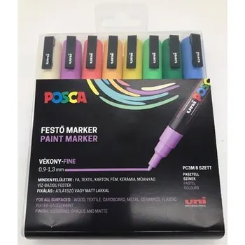 Akrylový popisovač "Posca PC-3M", 8 pastelových barev, sada, 0,9-1,3 mm, UNI 2UPC3MPASZTELL