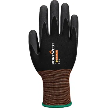 Pracovní rukavice PORTWEST GP GRIP 15 A371 / Máčené nitrilové rukavice - černá L