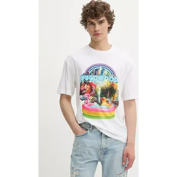 Bavlněné tričko HUGO 50538512 bílá 00X, vel. S