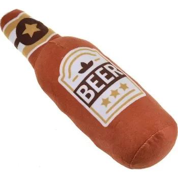Hračka pro psa Pískací plyšová hračka pro psy ve tvaru pivní láhve | psí hračka, plyšová hračka - pomerančový