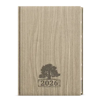 Diář Denní diář 2026 Baloušek A5 Ctirad s výsekem - Wood světle hnědá