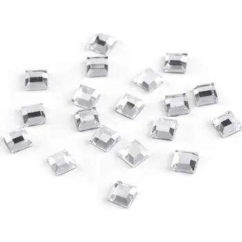 Nažehlovací kamínky hotfix čtvereček rovné broušení 4x4 mm, barva crystal