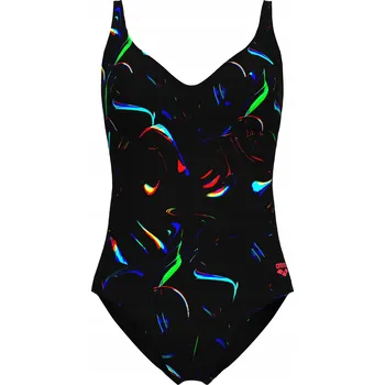 Dámské plavky Dámské jednodílné plavky arena Abyss U Back multi black 46 FR