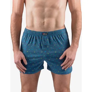 Trenýrky GINA pánské trenky volné, šité, s potiskem 75203P - měsíc akvamarín - 46/48