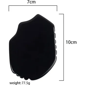 Masážní přístroj Masážní kámen gua sha z obsidiánu | masážní pomůcka, péče o pleť - pomerančový