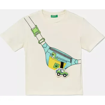 Bavlněné tričko United Colors of Benetton 3I1XG10J6.P.Seasonal béžová 01X, vel. 104