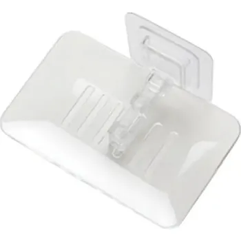 Mýdlenka Super odkapávací mýdlenka s přísavkami do koupelny | mýdlenka, koupelnový držák - bílá-d