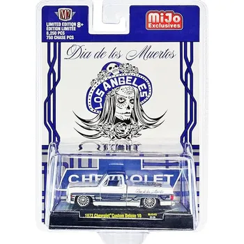 autíčko Chevrolet Custom Deluxe 10 1973 1:64 - M2 Machines Chevrolet Custom Deluxe Dia De Los Muertos - kovový model auta 1/64