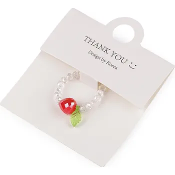 Náramek Prsten pružný z broušených korálků s AB efektem, malé, 4 červená