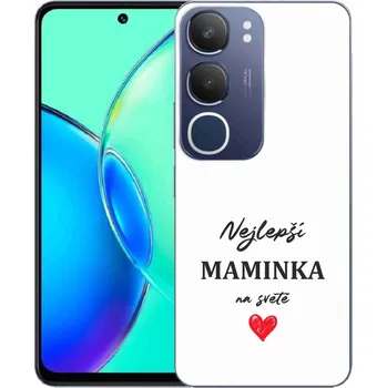 Pouzdro na mobilní telefon Gelový kryt mmCase na Vivo Y19s - nejlepší maminka 1 bílé pozadí