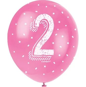 Balónek Unique Balónky latexové č. 2 s hvězdičkami 30 cm 5 ks