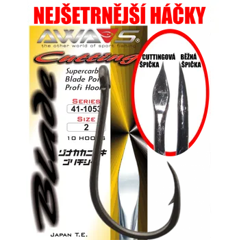 Rybářský háček Háčky AWA-S Cutting Blade 1053 Black Nickel 8