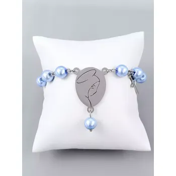 Náramek Desátek na ruku - modré perle 8 mm