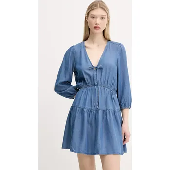 Dámské šaty Šaty Tommy Jeans modrá barva, mini, DW0DW20612 55J, vel. L