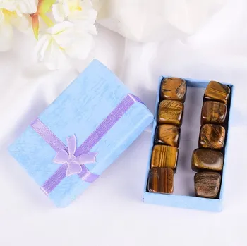 Přírodní kámen Přírodní tromlované kameny mix minerálů 10 ks | domácí dekorace 10 ks - tygří oko