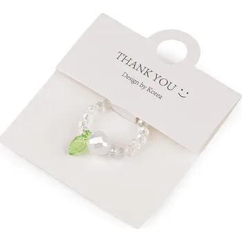 Náramek Prsten pružný z broušených korálků s AB efektem, malé, 1 bílá