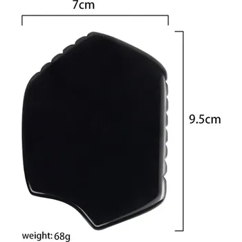 Masáž Masážní kámen gua sha z obsidiánu | masážní pomůcka, péče o pleť - Modrý