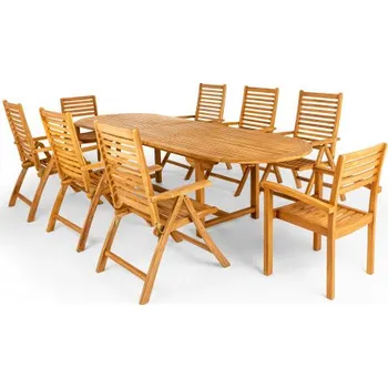 Zahradní sestava Doppler TAMAN NORFOLK FSC - zahradní teaková souprava 6+2+1