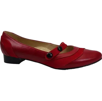 Dámské lodičky Vycházková obuv-baleríny, De-Plus, šíře G 1/2, červená: Červená Hladká kůže 30 45 G 1/2 - lehce rozšířená (14266-10778)