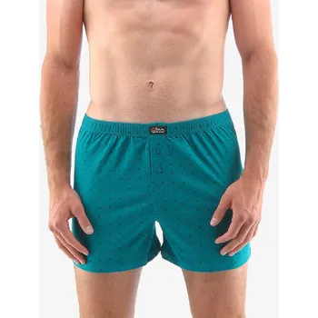 Trenýrky GINA pánské trenky volné, šité, s potiskem 75183P - šalvěj lahvová - 46/48